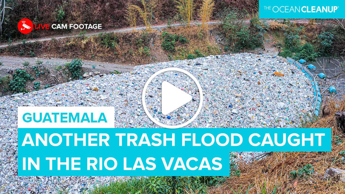 Youtube thumbnail of a river in Guatemala filled with trash